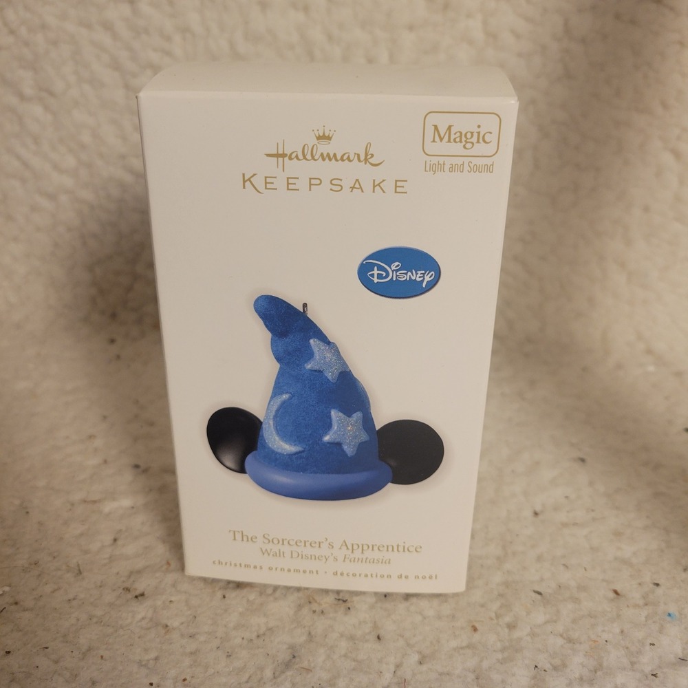 Hallmark Ornament Disney Fantasia Sorcerer Hat 2019 Blue Excellent Magic Sound